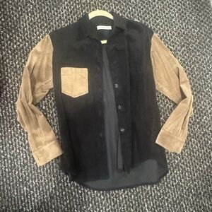 Black and Tan Button Down Shirt